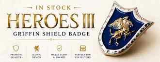 Order Heroes III metal griffin shield badge